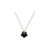 Pasquale Bruni | COLLANA PETIT JOLI IN ORO ROSA CON FIORE IN ONICE, DIAMANTI BIANCHI E CHAMPAGNE - 16136R - 16136R (1)