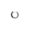 Bartorelli Italian Jewels | ORECCHINI A CERCHIO PICCOLO BOMBATO IN ORO BIANCO CON DEMI-PAV&Egrave; DI DIAMANTI NERI - LB-VE08962DKW (2)