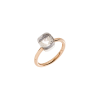 Pomellato | ANELLO NUDO - ANELLO NUDO PETIT IN ORO ROSA CON CASTONE IN ORO BIANCO E TOPAZIO BIANCO SFACCETTATO - A.B403/O6/TB - PAB4030O6000000TB (1)