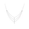 Bartorelli Italian Jewels | COLLANA MULTIFILO IN ORO BIANCO CON CROCI PENDENTI IN PAV&Eacute; DI DIAMANTI - C054/35B (1)