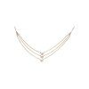 Bartorelli Italian Jewels | COLLANA GIROCOLLO IN ORO ROSA A TRE FILI CON CUORI IN PAV&Egrave; DI DIAMANTI - C054/37 (1)