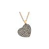 Bartorelli Italian Jewels | COLLANA IN ORO ROSA CON CIONDOLO CUORE  IN ORO NERO RODIATO E PAV&Eacute; DI DIAMANTI BROWN - VP24881DBPS (1)