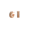 Bulgari | ORECCHINI B.ZERO1 ROCK IN ORO ROSA 18 KT CON SPIRALE BORCHIATA E INSERTI IN CERAMICA NERA SUI BORDI - OR858943 - OR858943 (1)