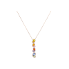Bartorelli Italian Jewels | COLLANA RAINBOW IN ORO ROSA CON PENDENTE CUORI IN ZAFFIRI MULTICOLOR E DIAMANTI - N00850RB11 (1)