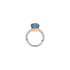 Pomellato | ANELLO NUDO CLASSIC IN ORO BIANCO RODIATO E ORO ROSA CON TOPAZIO BLU LONDON, TURCHESE E DIAMANTI - PAC0040O6WHRB0TTU (3)