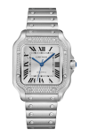 Cartier | SANTOS DE CARTIER, MODELLO MEDIO, ACCIAIO, DIAMANTI, AUTOMATICO - W4SA0005 (1)