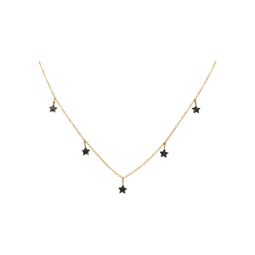 Accedi alla scheda di Bartorelli Italian Jewels COLLANA GIROCOLLO IN ORO ROSA CON STELLE PENDENTI E DIAMANTI NERI - C054/3-OR-DN