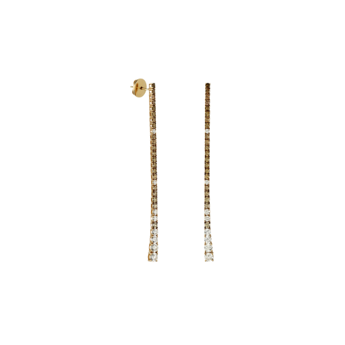 Accedi alla scheda di Bartorelli Italian Jewels Orecchini tennis in oro rosa 18 carati con diamanti bianchi e diamanti brown taglio brillante - 39492041