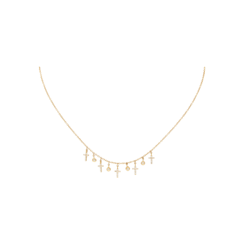 Accedi alla scheda di Bartorelli Italian Jewels COLLANA GIROCOLLO IN ORO ROSA CON PENDENTI CROCI E DIAMANTI - C054/40/3D