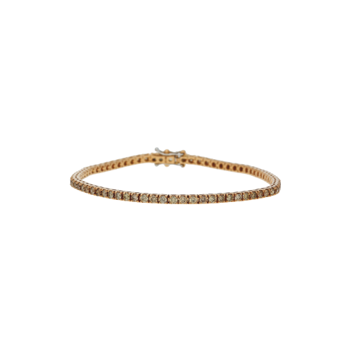 Accedi alla scheda di Bartorelli Italian Jewels Bracciale tennis in oro rosa 18 carati e diamanti brown taglio brillante - 50141329