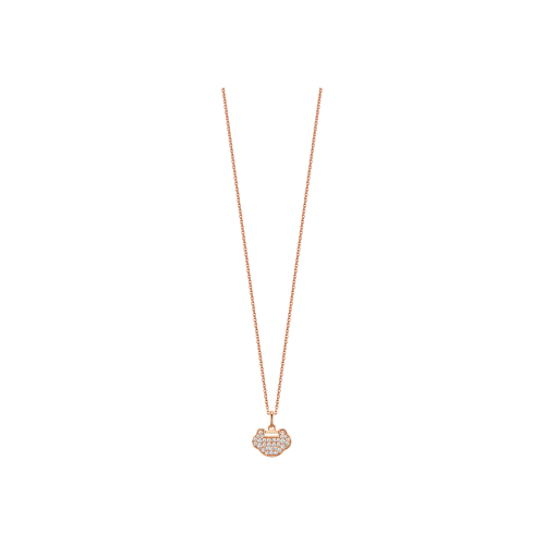 Accedi alla scheda di Qeelin COLLANA PETITE YU YI IN RO ROSA E PAV&Eacute; DI DIAMANTI - YY-NL0009C-RGD - YYNPT9CRGDI