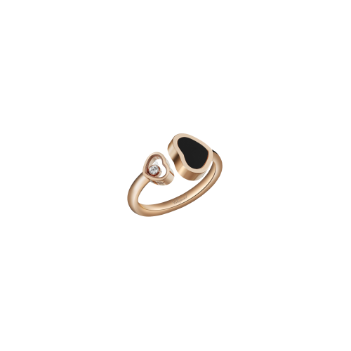 Accedi alla scheda di Chopard CHOPARD - HAPPY HEARTS - ANELLO IN ORO ROSA CON DIAMANTE E ONICE - 829482-5200 - 829482