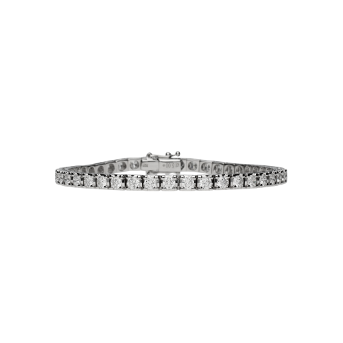 Accedi alla scheda di Bartorelli Italian Jewels Bracciale tennis in oro bianco 18 acrati con diamanti bianchi taglio brillante - 93430256