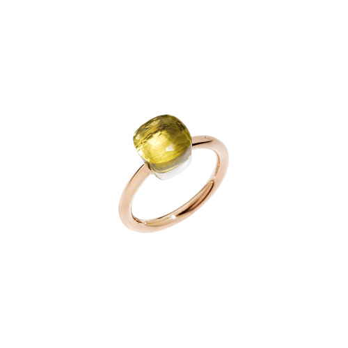 Accedi alla scheda di Pomellato ANELLO NUDO - ANELLO NUDO PETIT IN ORO ROSA CON CASTONE IN ORO BIANCO E QUARZO LEMON SFACCETTATO - A.B403/O6/QL - PAB4030O6000000QL