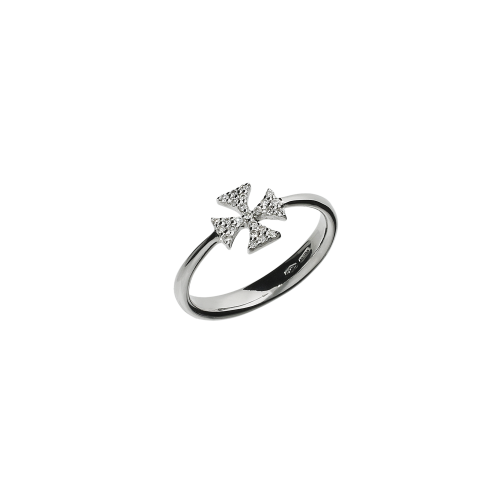 Accedi alla scheda di Bartorelli Italian Jewels Croce - Anello in oro bianco 18 carati e diamanti bianchi taglio brillante - A109-3664-12