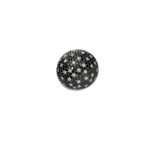 Accedi alla scheda di Bartorelli Italian Jewels ANELLO BOMBATO IN ORO BIANCO CON DIAMANTI BIANCHI E DIAMANTI NERI - VR20031DKDW