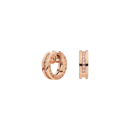 Accedi alla scheda di Bulgari ORECCHINI A CERCHIO PICCOLI B.ZERO1 IN ORO ROSA 18 CARATI CON PAV&Eacute; DI DIAMANTI - OR856307 - OR856307