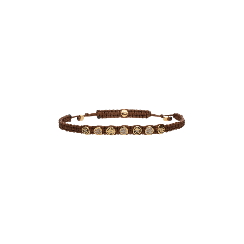 Accedi alla scheda di Bartorelli Italian Jewels BRACCIALE CON ELEMENTI IN ORO ROSA E DIAMANTI BROWN, CORDINO MARRONE - VB25455DBP