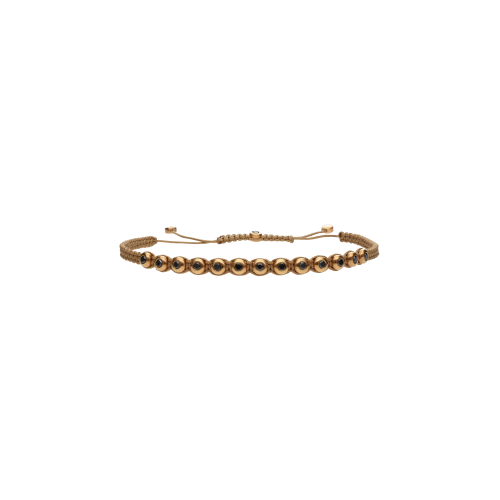 Accedi alla scheda di Bartorelli Italian Jewels BRACCIALE CON ELEMENTI IN ORO ROSA E DIAMANTI NERI, CORDINO BEIGE - VB25603DKP