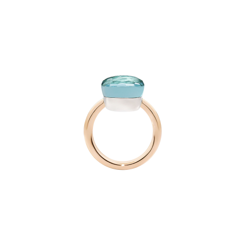 Accedi alla scheda di Pomellato ANELLO NUDO - ANELLO IN ORO ROSA CON CASTONE IN ORO BIANCO E TOPAZIO AZZURRO SFACCETTATO - A.B201/O6/OY - PAB2010O6000000OY