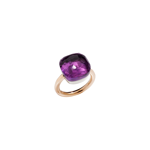 Accedi alla scheda di Pomellato ANELLO NUDO - ANELLO IN ORO ROSA CON CASTONE IN ORO BIANCO E AMETISTA SFACCETTATA - A.B704MO6/OI - PAB7042O6000000OI