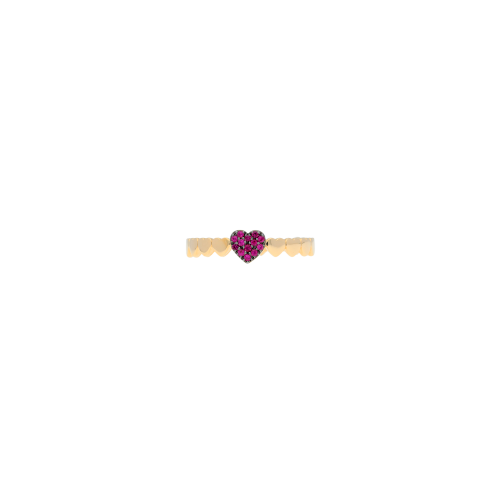 Accedi alla scheda di Bartorelli Italian Jewels Anello cuori in oro rosa con rubini - VR27030RUP