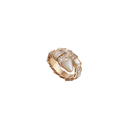 Accedi alla scheda di Bulgari ANELLO SERPENTI IN ORO ROSA CON ELEMENTI IN MADREPERLA E PAVE' DI DIAMANTI - AN857081 - AN857081