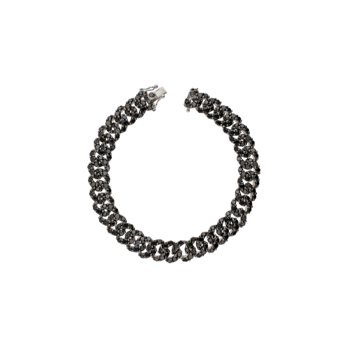 Accedi al prodotto correlato Bartorelli Italian Jewels BRACCIALE GROUMETTE IN ORO BIANCO FULL PAV&Eacute; DI DIAMANTI NERI - VB28000DK19W