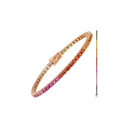 Accedi alla scheda di Bartorelli Italian Jewels BRACCIALE TENNIS IN ORO ROSA E ZAFFIRI MULTICOLOR - AB0279/RB