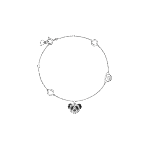 Accedi alla scheda di Qeelin BRACCIALE PETITE BO BO IN ORO BIANCO CON DIAMANTI BIANCHI E DIAMANTI NERI - BBF-BR0004A-WGDBD - BBBPT4AWBBK