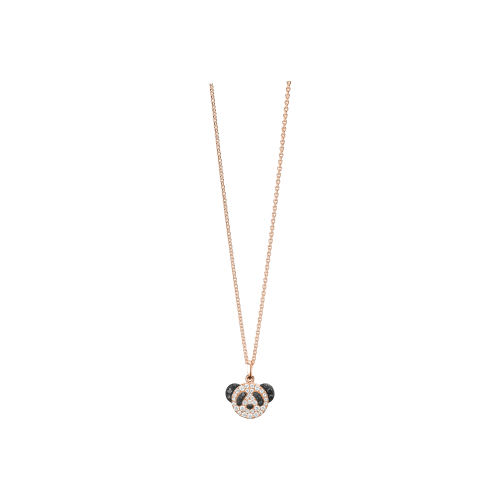 Accedi alla scheda di Qeelin COLLANA PETITE BO BO IN ORO ROSA CON DIAMANTI BIANCHI E DIAMANTI NERI - BBF-NL0011A-RGDBD - BBF-NL0011A-RGDBD