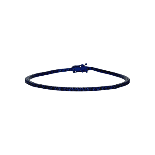 Accedi alla scheda di Bartorelli Italian Jewels Bracciale tennis in oro nero rodiato blu  ezaffiri blu taglio brillante - cm 19 - BR01V/ZFB 1F73