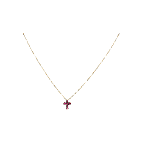 Accedi al prodotto correlato Bartorelli Italian Jewels COLLANA GIROCOLLO IN ORO ROSA CON PENDENTE CROCE IN RUBINI - FC3140R007N
