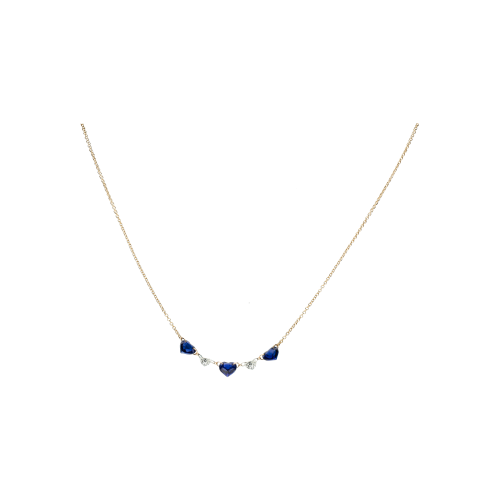 Accedi alla scheda di Bartorelli Italian Jewels COLLANA CUORE IN ORO ROSA CON DIAMANTI E ZAFFIRI BLU - C069/16/3/C4Z
