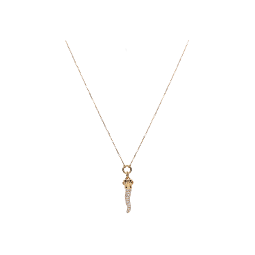Accedi alla scheda di Bartorelli Italian Jewels COLLANA IN ORO ROSA CON PENDENTE CORNETTO IN PAV&Eacute; DI DIAMANTI - VN27393DP