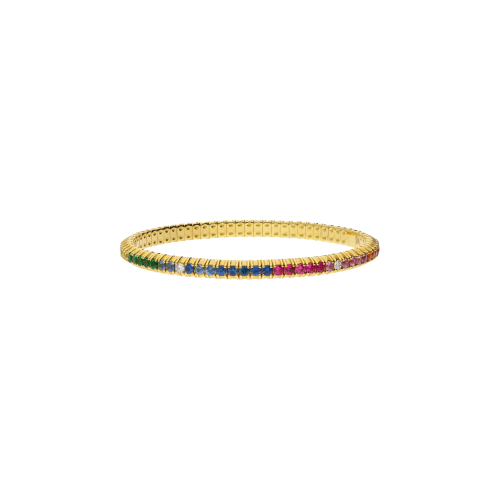 Accedi alla scheda di Bartorelli Italian Jewels BRACCIALE TENNIS IN ORO GIALLO CON ZAFFIRI MULTICOLOR E DIAMANTI BIANCHI - 64340