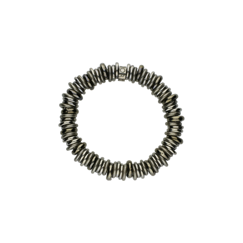 Accedi alla scheda di Bijoux BRACCIALE ELASTICO IN ARGENTO BRUNITO AD ANELLI - BRA2451-2