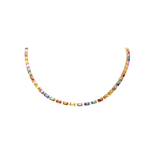 Accedi alla scheda di Bartorelli Italian Jewels COLLANA GIROCOLLO RAINBOW IN ORO ROSA CON ZAFFIRI MULTICOLOR - KN1010/MS