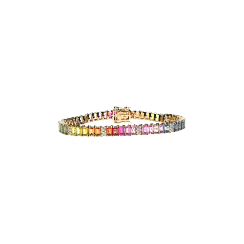 Accedi alla scheda di Bartorelli Italian Jewels BRACCIALE TENNIS RAINBOW IN ORO ROSA CON DIAMANTI E ZAFFIRI MULTICOLOR - KB1040/MS
