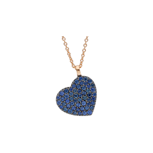 Accedi alla scheda di Bartorelli Italian Jewels COLLANA IN ORO ROSA CON CUORE IN PAV&Eacute; DI ZAFFIRI BLU - VP24881SBLP