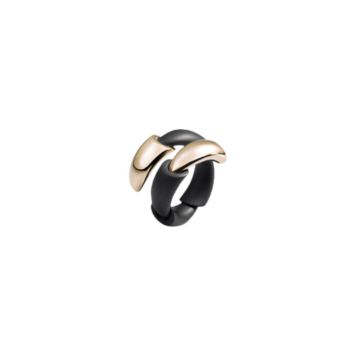 Accedi alla scheda di Vhernier ANELLO CALLA MIDI IN TITANIO NERO E ORO ROSA - T01652A0161