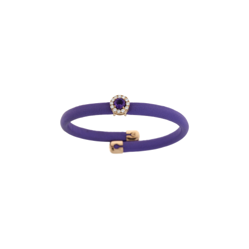 Accedi alla scheda di Bartorelli Italian Jewels BRACCIALE IN PELLE VIOLA CON ELEMENTI IN ORO ROSA, DIAMANTI E AMETISTA - 1PU0032122/2