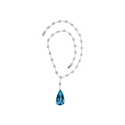 Accedi al prodotto correlato Bartorelli Italian Jewels COLLANA IN ORO BIANCO CON FIORI IN PAV&Eacute; DI DIAMANTI E PENDENTE ACQUAMARINA - COIEEX19-AK653