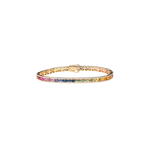 Accedi alla scheda di Bartorelli Italian Jewels BRACCIALE IN ORO ROSA CON ZAFFIRI MULTICOLOR E DIAMANTI BIANCHI - KB1012/MS