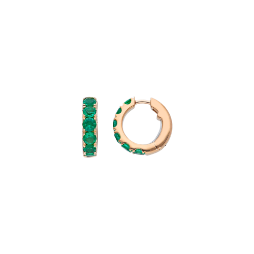 Accedi alla scheda di Bartorelli Italian Jewels ORECCHINI A CERCHIO PICCOLO IN ORO ROSA E SMERALDI - VE28698EMPS