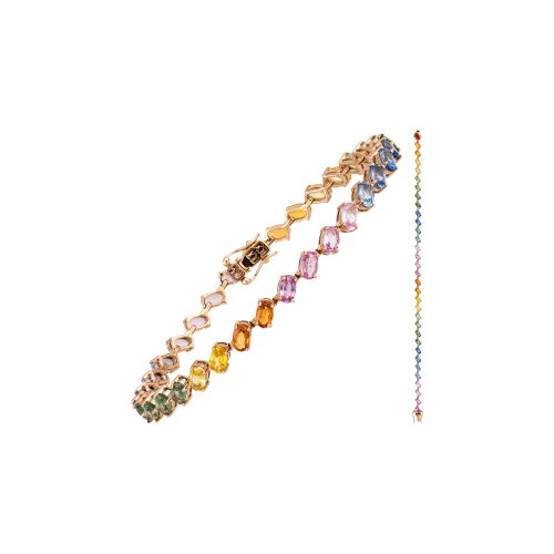 Accedi alla scheda di Bartorelli Italian Jewels BRACCIALE TENNIS IN ORO ROSA CON ZAFFIRI MULTICOLOR - KB1111/MS