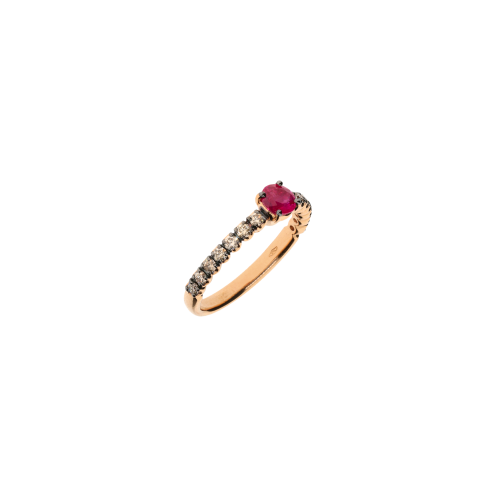 Accedi alla scheda di Bartorelli Italian Jewels ANELLO IN ORO ROSA CON RUBINO E DIAMANTI BROWN - FA1141R007002N