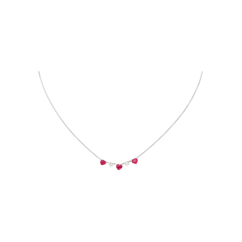 Accedi alla scheda di Bartorelli Italian Jewels GIROCOLLO IN ORO BIANCO CON CUORI DIAMANTI E RUBINI - C069/16/2-C4R