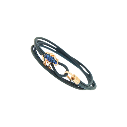 Accedi alla scheda di Dada Arrigoni BRACCIALE HAPPY FROG IN PELLE BLU, ORO ROSA E ZAFFIRI BLU - DHF12BRRNZBXL - DHF12BRRNZBXL