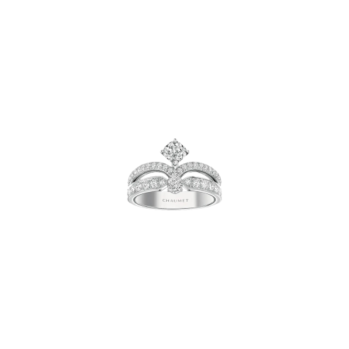 Accedi alla scheda di Chaumet CHAUMET - ANELLO SOLITARIO JOS&Eacute;PHINE &Eacute;CLAT FLORAL IN PLATINO CON DIAMANTI - J3MG00 - J3MQ00